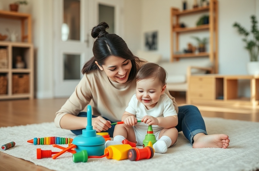 Familia jugando con productos de Crecer